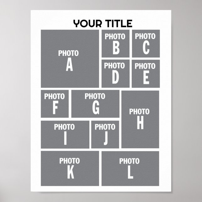 Poster Layout de fotos da Colagem de Fotos 12 (Frente)