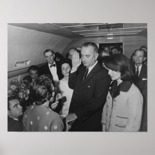 Poster LBJ que toma o juramento em Air Force One