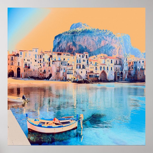 Poster ldp CEFALU - Sicília - praia - panorama (Frente)