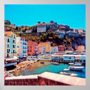 Poster ldp SORRENTO - panorama - praia -