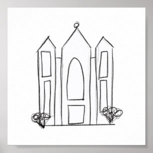 Poster LDS Salt Lake City Temple simples mormon moderno