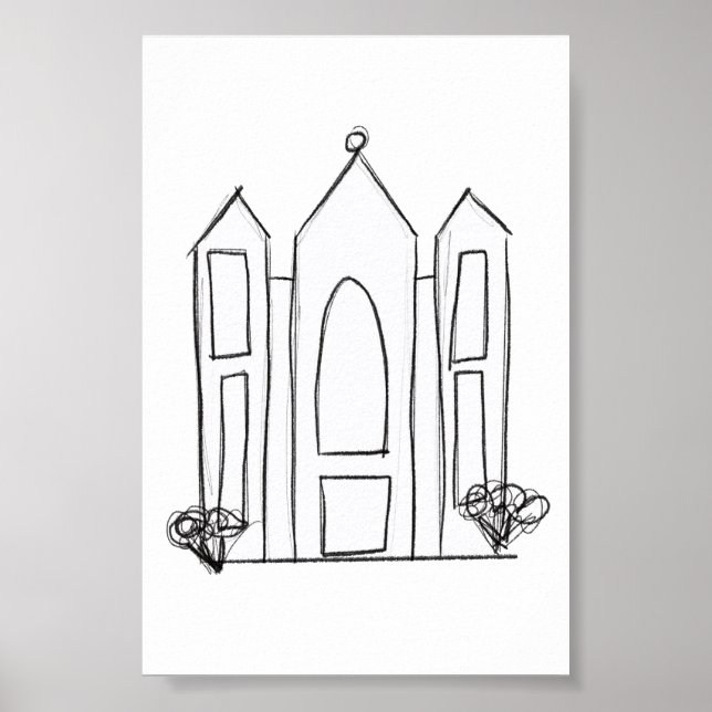 Poster LDS Salt Lake City Temple simples mormon moderno (Frente)