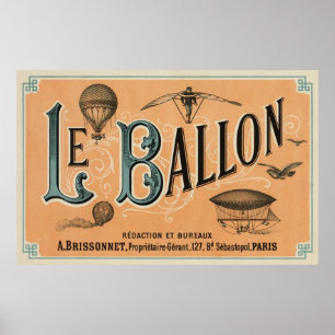 Pôster Le Ballon - revista aeronáutica francesa 1883