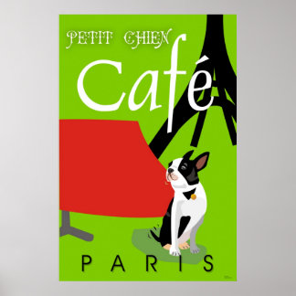 Pôster Le Cafe de Petit Chien, Paris (vert)