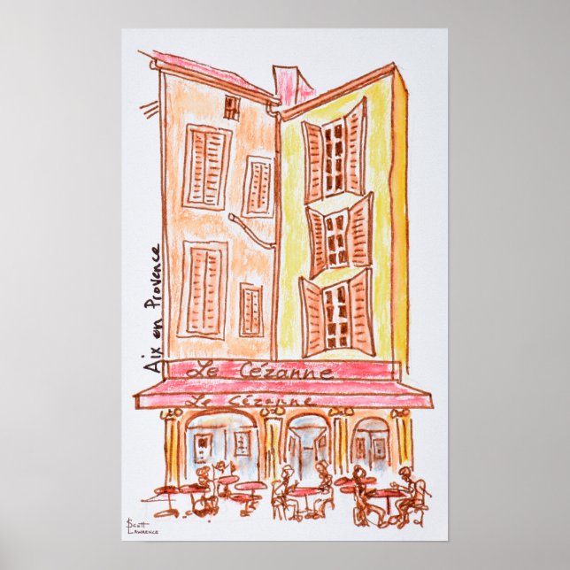 Pôster Le Cezanne cafe, Aix en Provence, França (Frente)