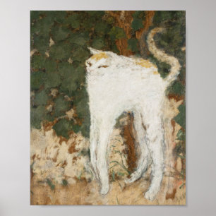 Poster Le Chat Blanc Vintage Cat Painting Wall