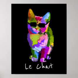 Poster Le Chat French Modern art cool pop art kitty cat