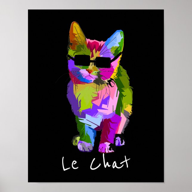 Poster Le Chat French Modern art cool pop art kitty cat (Frente)