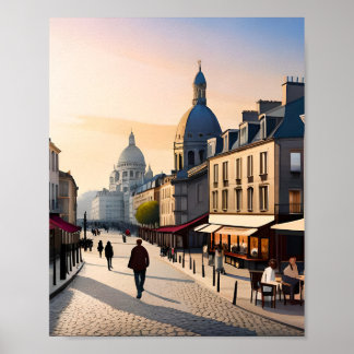 Poster Le coin des artistes de Montmartre
