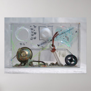 Poster Le Heros Technologique K7 1986 Mixed-media Geek P