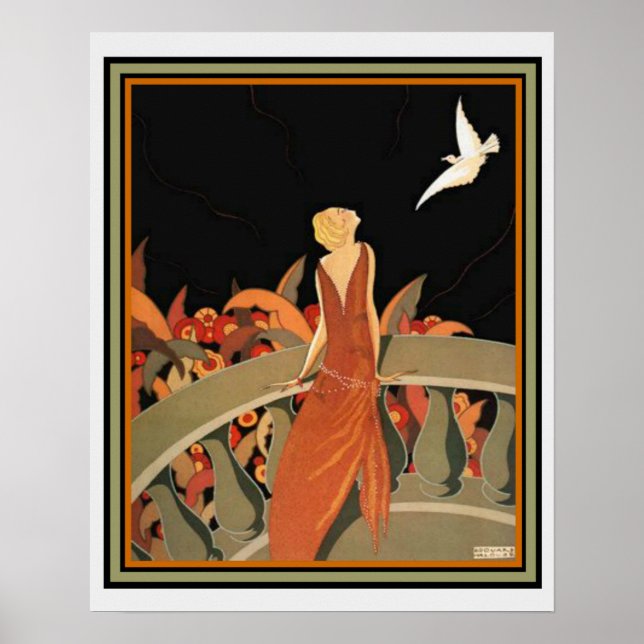 Poster "Le Messager" por Halouze Ca 1925 16 x 20 (Frente)