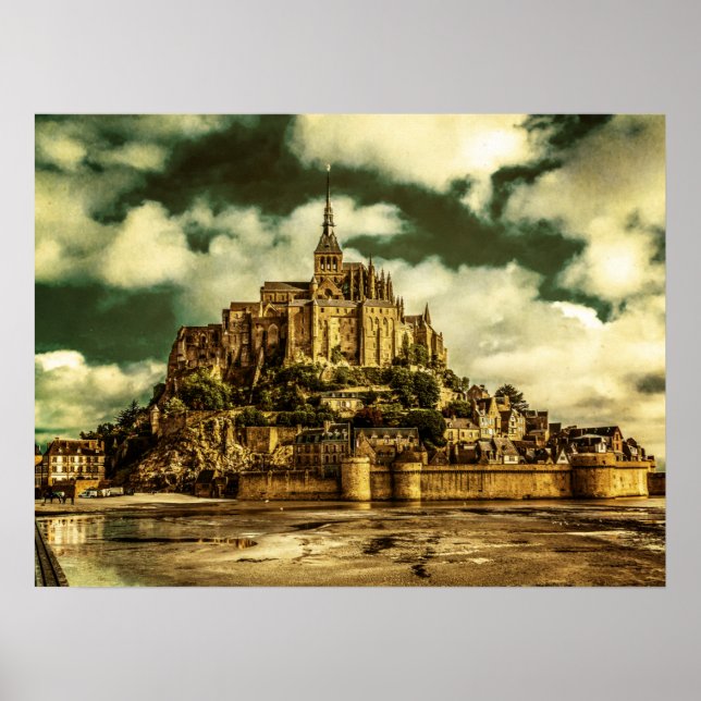 Poster Le Mont Santo Michel, França. (Frente)