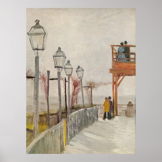 Poster Le Moulin de la Galette Terrace, Montmartre (1886) (Frente)