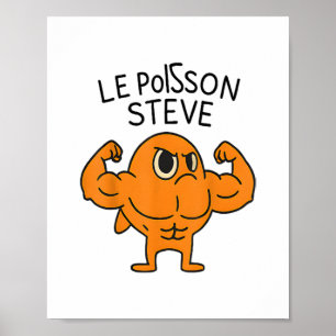 Poster Le Poisson Steve Funny Muscular Fish Cartoon
