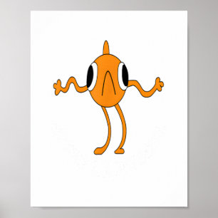 Poster Le Poisson Steve Funny Orange Fish