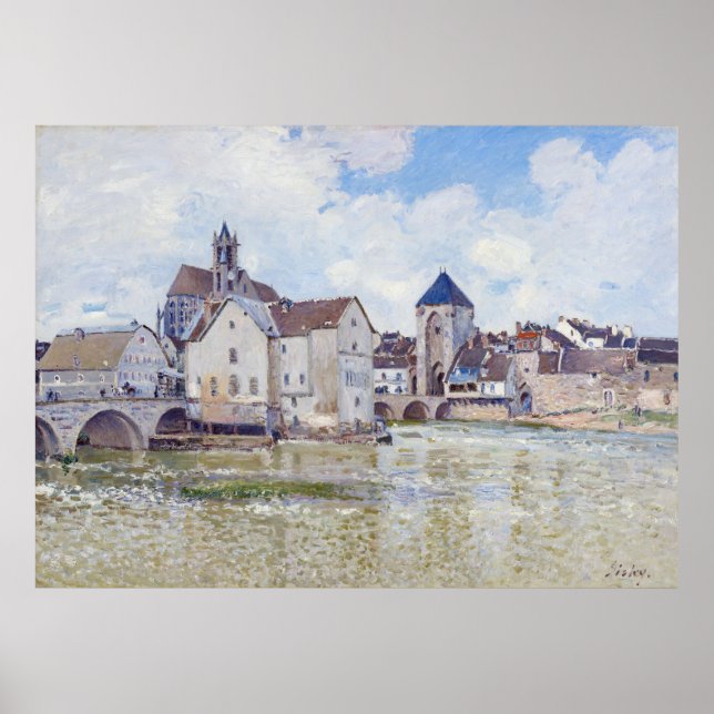 Poster Le Pont de Moret, Alfred Sisley (Frente)