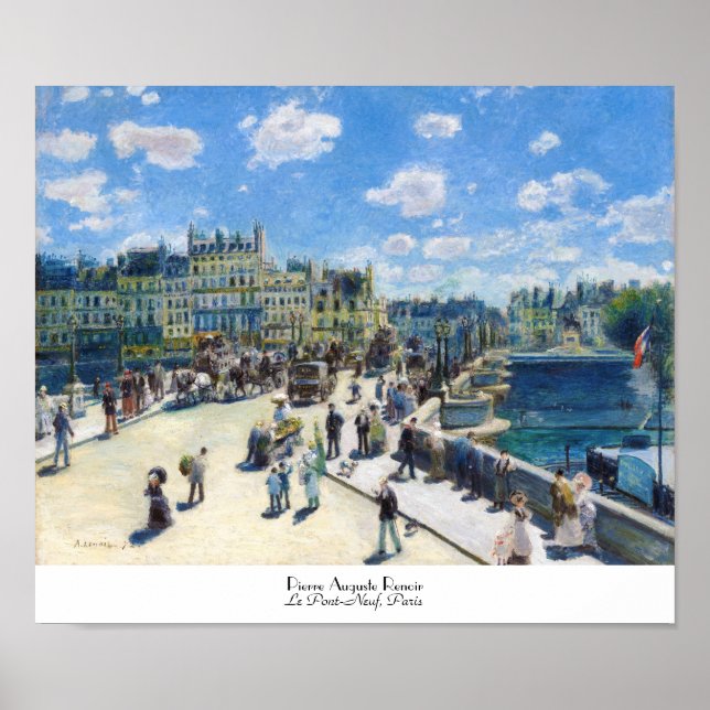 Poster Le Pont-Neuf, pintura Paris Pierre Auguste Renoir (Frente)