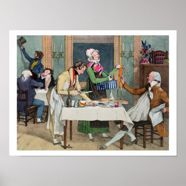 Pôster Le Restaurant, pub. de Rodwell e Martin, 1820 c (Frente)