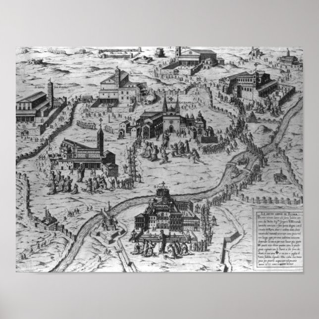 Pôster Le Sette Chiesa di Roma, 1575 (Frente)