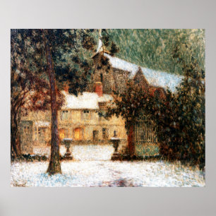 Pôster Le Sidaner: Casa na neve