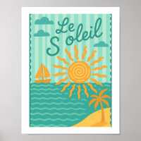 Le Soleil Retro Sol Praia Náutico Veleiro Francês