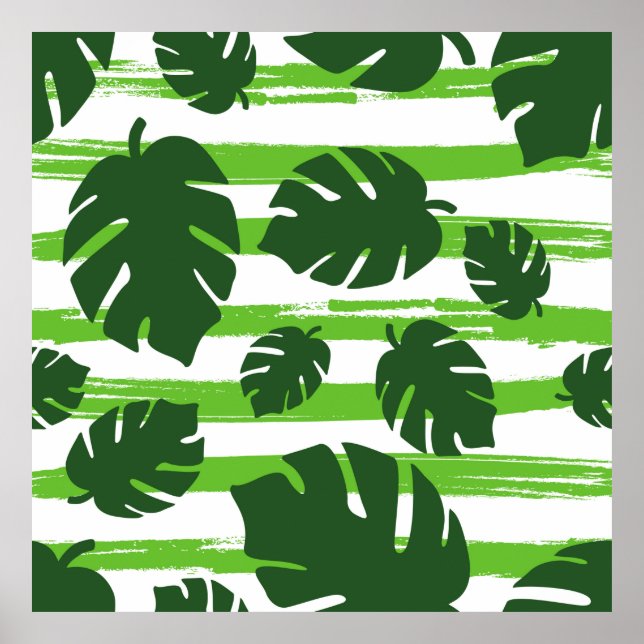 Poster Lea de palma tropical exótica da selva de impressã (Frente)