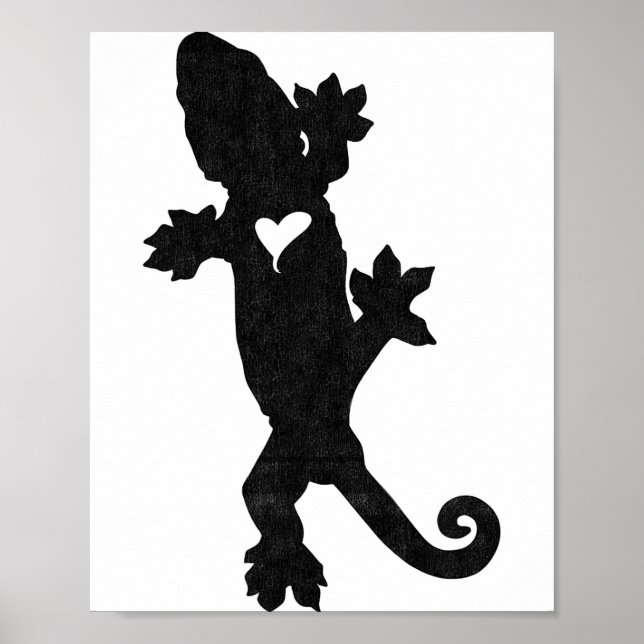 Poster Leachie New Caledonian Gecko Artsy Distressed  (Frente)