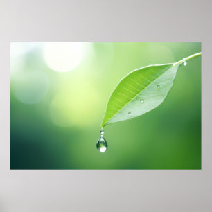 Poster Leaf Água Caída Natureza Serene Tranquil
