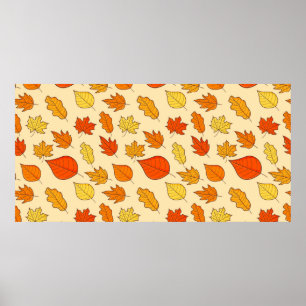 Poster Leaf Concept Pattern. Leaf Fall and Autumn Symbol,
