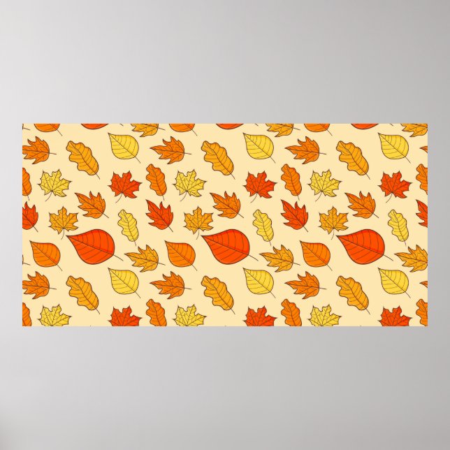 Poster Leaf Concept Pattern. Leaf Fall and Autumn Symbol, (Frente)