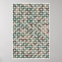 Leaf Geométrico Padrão Verde Taupe Castanho