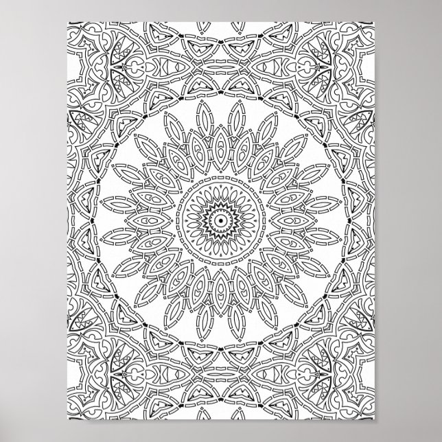 Poster Leaf Ring Mosaic Coloring Page Pattern Design (Frente)