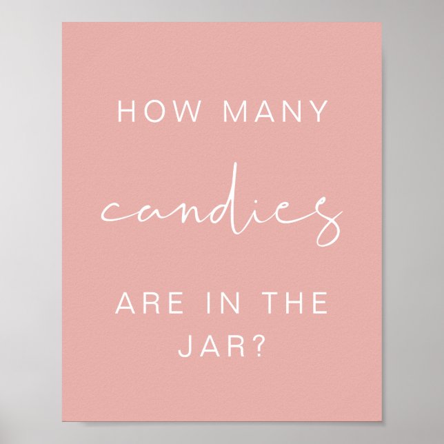 Poster LEAH Pastel Quantos Candies Jogo de Chá de fraldas (Frente)