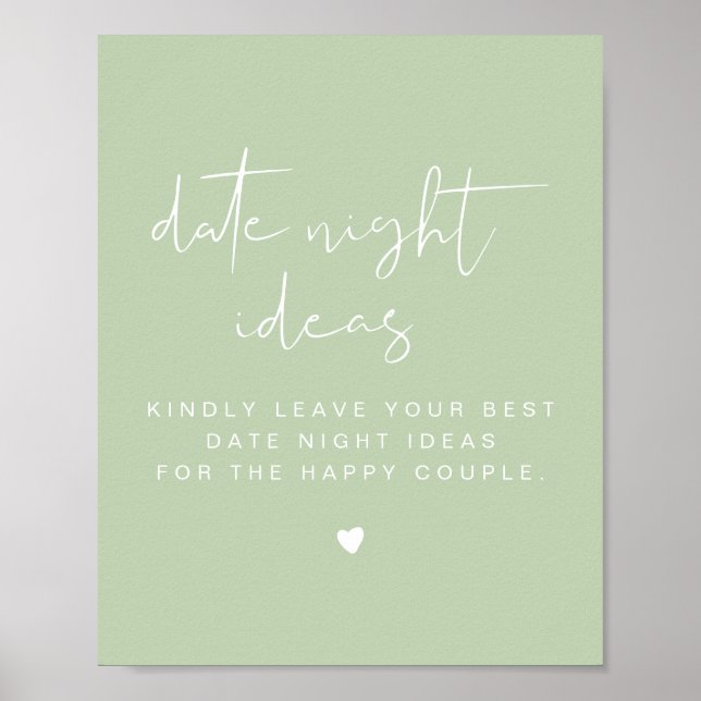 Poster LEAH Vibrant Pastel Green Date Night Card Template (Frente)