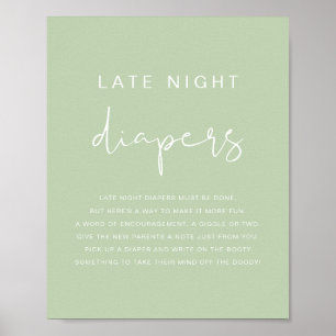 Poster LEAH Vibrant Pastel Green Late Night Game