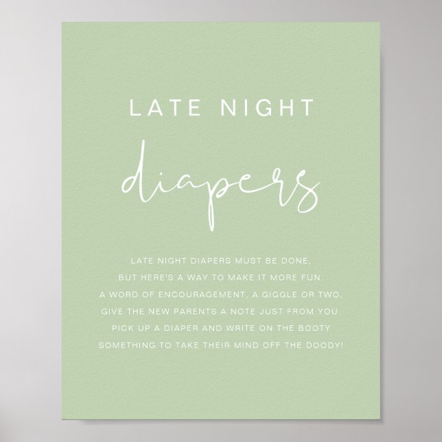 Poster LEAH Vibrant Pastel Green Late Night Game (Frente)
