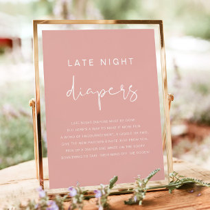 Poster LEAH Vibrant Pastel Pink Late Night Diapers Game