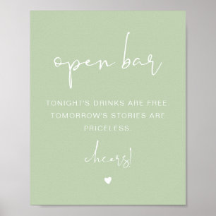 Poster LEAH Vibrant Spring Pastel Funny Open Bar Sign