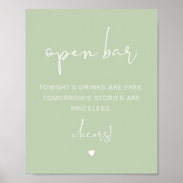 Poster LEAH Vibrant Spring Pastel Funny Open Bar Sign (Frente)