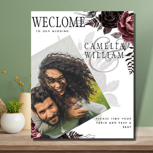 Poster LEAHG Borgonha Rosas Pretas Fotografia de Casament