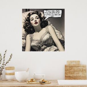 Poster "Lean On Me" 1950's Romance Comic Poster"