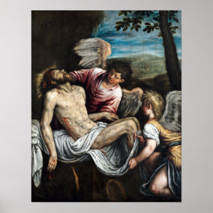 Poster Leandro Bassano O Cristo Morto com os Anjos