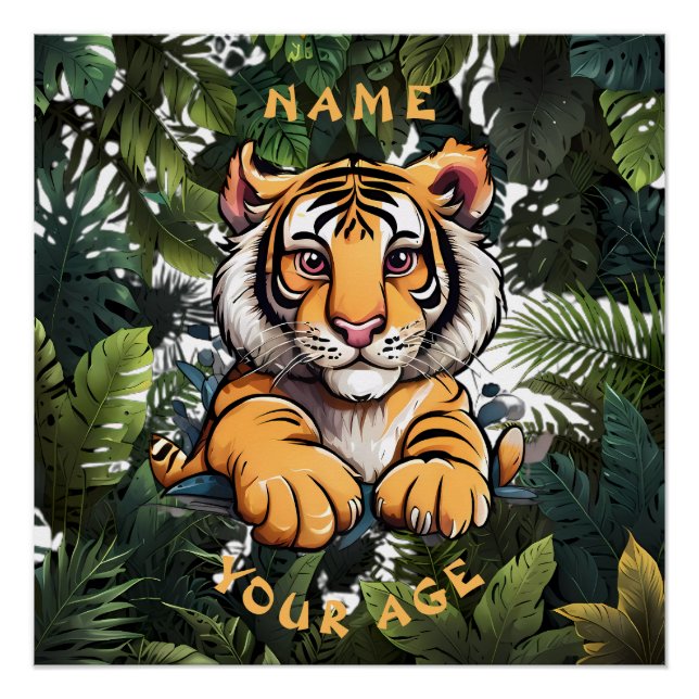 Pôster Leão-Bebê-Cute (Frente)