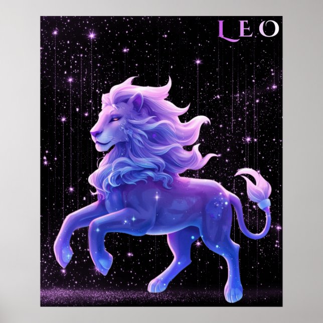 Poster Leão Celestial – Arte Astrológica (Frente)