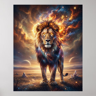 Poster Leão Cósmico Rei Estelar