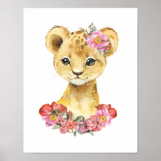 Poster Leão de Aquarela, Decor de Artéria Safari, Arte In