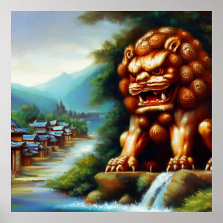 Poster Leão de Foo Chinês (36)