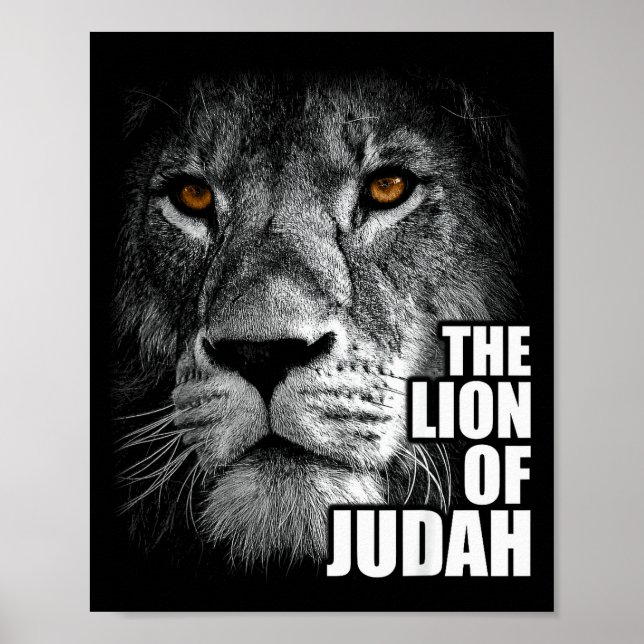 Poster Leão de Judá Jesus Fé Cristã Sobre o Medo (Frente)
