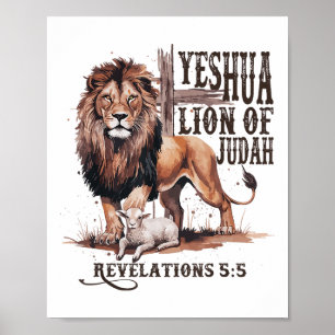 Poster Leão de Judah Yeshua Jesus Bíblia Christi Religios