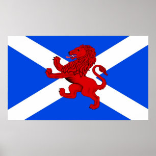 Pôster Leão desenfreado/bandeira de Scotland